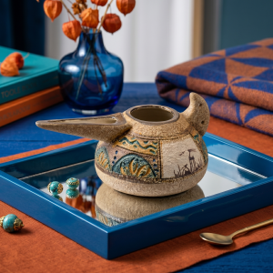 Rustic Handcrafted Ceramic Oil Lamp & Candle Holder MS Department Store Oman