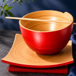 Modern Bamboo Serving Bowl With Wooden Stand Set MS Department Store Oman