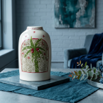 Handcrafted Palm Tree Ceramic Decorative Vase MS Department Store Oman