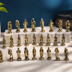 Luxury Gold Chess Pieces Set (32 Pieces) MS Department Store Oman