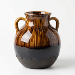 Rustic Two-Handle Ceramic Decorative Vase MS Department Store Oman