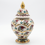 Handcrafted Floral Ceramic Ginger Jar With Lid MS Department Store Oman