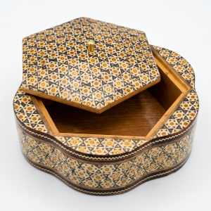 Handcrafted Geometric Mosaic Wooden Storage Box MS Department Store Oman