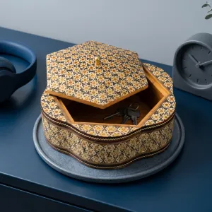 Handcrafted Geometric Mosaic Wooden Storage Box MS Department Store Oman