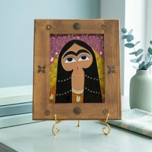 Hand Crafted Folk Art Wooden Picture Frame Décor MS Department Store Oman