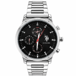 U.S. Polo Assn. Black Multi-Function Stainless Steel Watch MS Department Store Oman