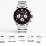 U.S. Polo Assn. Black Rose Gold Multi-Function Stainless Steel Watch MS Department Store Oman