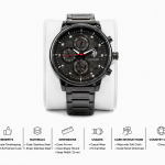 U.S. Polo Assn. Gunmetal Black Multi-Function Stainless Steel Watch MS Department Store Oman
