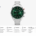 US Polo Green Dial Multi Function Stainless Steel Watch MS Department Store Oman