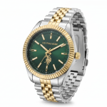 U.S. Polo Assn. Green Dial Two-Tone Stainless Steel Watch MS Department Store Oman