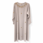 Grey Jalabiya Golden Zircons & Shall  MS Department Store Oman