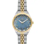 Ferro Women's Two-Tone Stainless Steel Analog Watch with Blue Crystal Dial MS Department Store Oman