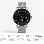 U.S. Polo Assn. Black Dial Stainless Steel Mesh Strap Watch MS Department Store Oman