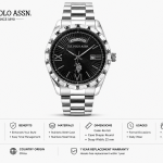 U.S. Polo Assn. Midnight Sovereign Day-Date Watch MS Department Store Oman