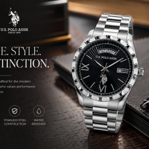 U.S. Polo Assn. Midnight Sovereign Day-Date Watch MS Department Store Oman