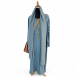Abaya Turquoise Golden Beads & Shall MS Department Store Oman