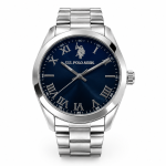 U.S. Polo Assn. Blue Dial Stainless Steel Roman Numeral Watch MS Department Store Oman