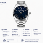 U.S. Polo Assn. Blue Dial Stainless Steel Roman Numeral Watch MS Department Store Oman
