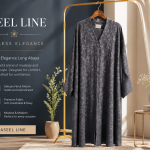 Gray Brocard Abaya  MS Department Store Oman