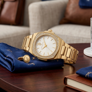 U.S. Polo Assn. Golden Crystal Elegance Watch MS Department Store Oman