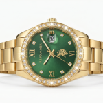 U.S. Polo Assn. Emerald Green Crystal Bezel Gold-Tone Watch MS Department Store Oman