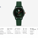 U.S. Polo Assn. Forest Green Silicone Strap Watch MS Department Store Oman