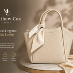 Women's Beige Textured Tote Handbag with Scarf Accent MS Department Store Oman