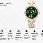 U.S. Polo Assn. Emerald Gold Dual-Tone Chronograph Watch MS Department Store Oman