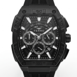 Ferro Men's Black Skeleton Dial Multi-Function Quartz Watch with Black Silicone Strap MS Department Store Oman