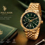 U.S. Polo Assn. Imperial Gold Green Multifunction Watch MS Department Store Oman