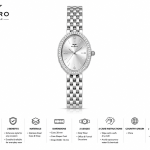 Ferro Women's Silver Oval Crystal Bezel Stainless Steel Analog Wrist Watch MS Department Store Oman