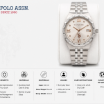 U.S. Polo Assn. Silver Elegance Crystal Date Watch MS Department Store Oman