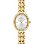 Ferro Women's Gold-Tone Oval Analog Wrist Watch with Silver Sunray Dial & Stainless Steel Bracelet MS Department Store Oman