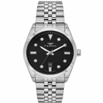 Ferro Women's Stainless Steel Analog Watch with Black Dial & Date Display MS Department Store Oman