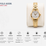 U.S. Polo Assn. Classic Gold Silver Dial Women'S Watch MS Department Store Oman
