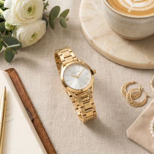 U.S. Polo Assn. Classic Gold Silver Dial Women'S Watch MS Department Store Oman