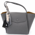 Ladies Grey Tote Shoulder Handbag with Scarf Accent MS Department Store Oman