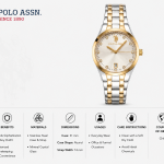 U.S. Polo Assn. Dual-Tone Crystal Date Women'S Watch MS Department Store Oman