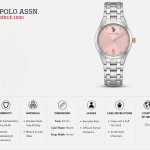 U.S. Polo Assn. Blush Pink Crystal Date Women'S Watch MS Department Store Oman