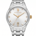 U.S. Polo Assn. Silver Crystal Date Women'S Watch MS Department Store Oman