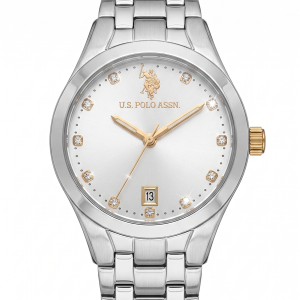 US Polo Silver Crystal Date Women'S Watch MS Department Store Oman