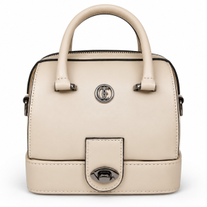Elegant Structured Top-Handle Satchel with Gunmetal Hardware