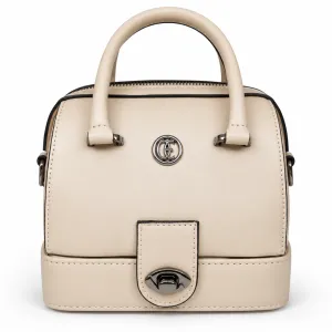 Elegant Structured Top-Handle Satchel with Gunmetal Hardware