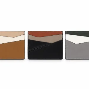 Women's Genuine Leather RFID Slim Card Holder Wallet – Multi-Color Minimalist Front Pocket Card Case | MS Department Store Oman