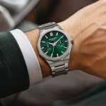 Men'S Quartz Watch - Green Dial With Silver Stainless Steel Bracelet, Multi-Function Sub-Dials MS Department Store Oman