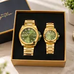 Blue Signature Blue SignatureIPG Matching Couple Watch Gift Set – Two-Tone Gold & Silver Quartz Wrist Watches