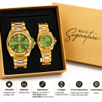 Blue Signature Blue SignatureIPG Matching Couple Watch Gift Set – Two-Tone Gold & Silver Quartz Wrist Watches