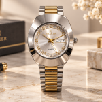 Blue Signature Men's Two-Tone Silver & Gold Quartz Watch with Day-Date Display