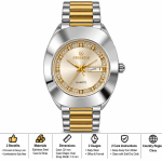 Blue Signature Men's Two-Tone Silver & Gold Quartz Watch with Day-Date Display