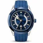 Blue Signature Men's Blue Silicone Strap Analog Watch with Navy Blue Dial, Rose Gold Accents & Date Display